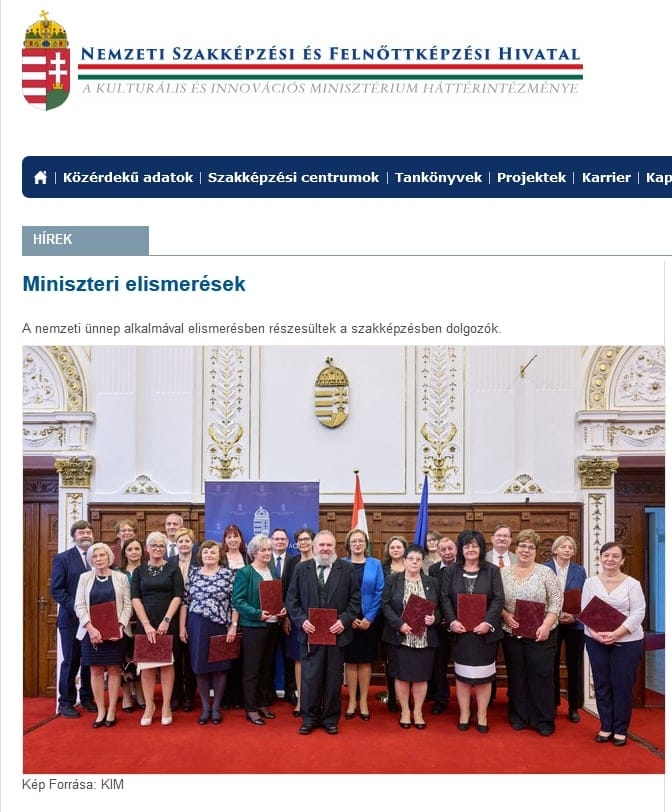 Elismerést kapott Bodócsné Vinnai Klára