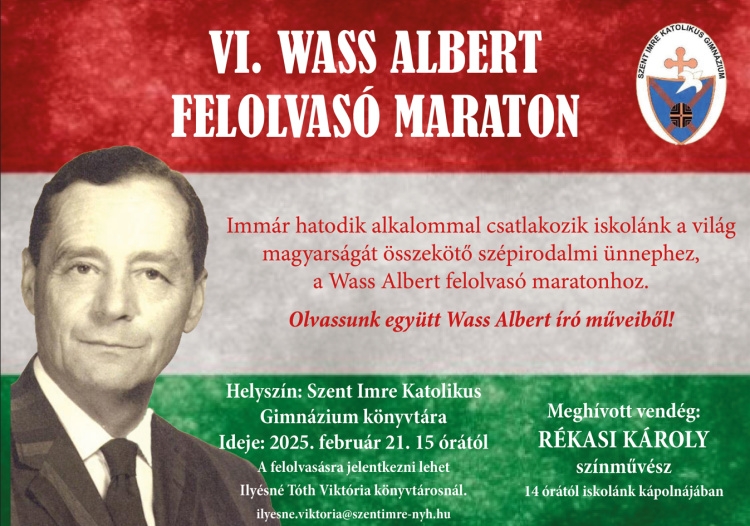 Wass felolvasó maraton – Hatodik alkalommal rendezik meg, Rékasi is eljön!