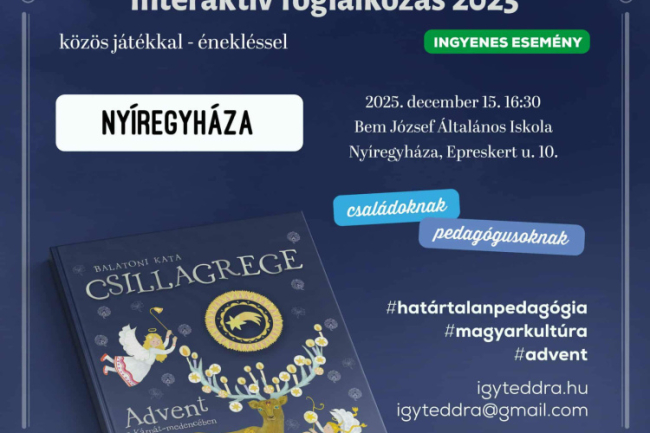 Balatoni Kata „Csillagrege” foglalkozása érkezik Nyíregyházára