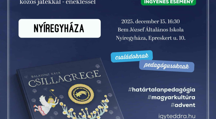 Balatoni Kata „Csillagrege” foglalkozása érkezik Nyíregyházára