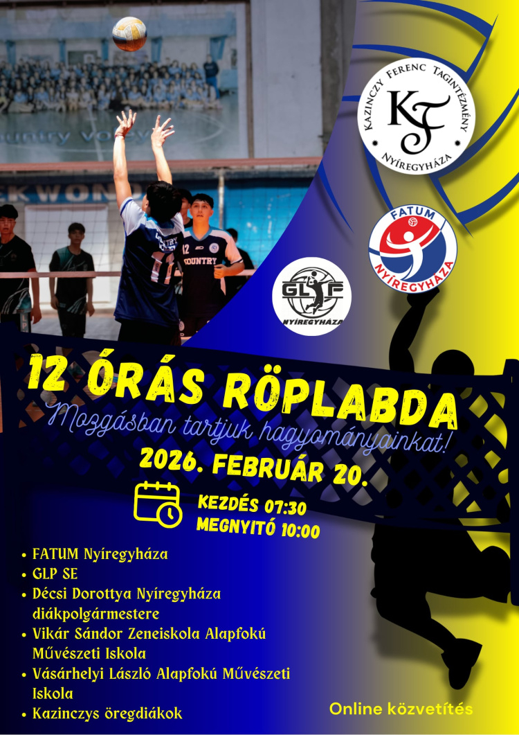 Tizenkét órán át pattog a labda Nyíregyházán – röplabdamaratont rendeznek az Árok utcai iskolában