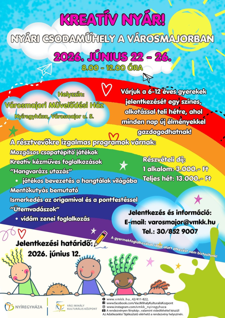 Kreatív nyár várja a gyerekeket a Városmajorban