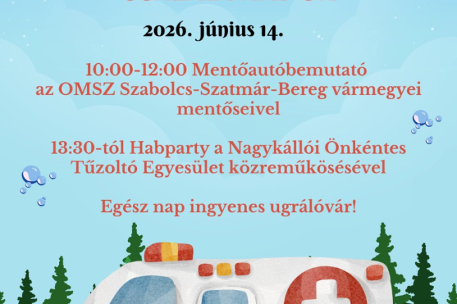 Mentőautó-bemutató és habparty várja a családokat a kertvárosi családi napon