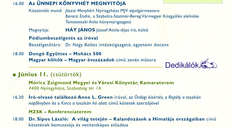 Itt a Könyvhét! - Hat napon át ünnepli az olvasást Nyíregyháza
