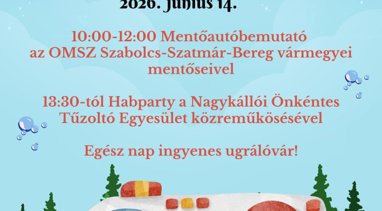 Mentőautó-bemutató és habparty várja a családokat a kertvárosi családi napon