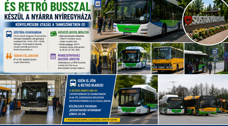 Sűrűbb járatokkal és retró busszal készül a nyárra Nyíregyháza
