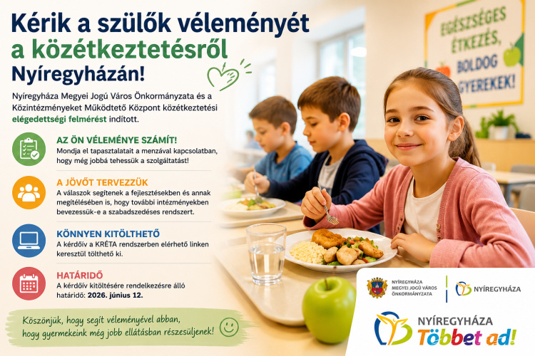 Önkormányzati felhívás - A közétkeztetésről kérik a szülők véleményét
