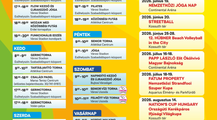 A hőség miatt változik a Mozdulj Nyíregyháza! programja