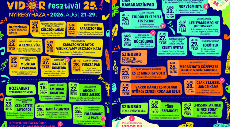 Július 10-én indul a jegyértékesítés a jubileumi, 25. VIDOR Fesztiválra