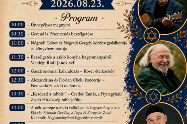 Zsidó Gasztronómiai Fesztivál Nyíregyházán – Ízek, hagyományok, könyvek és koncertek várják a közönséget