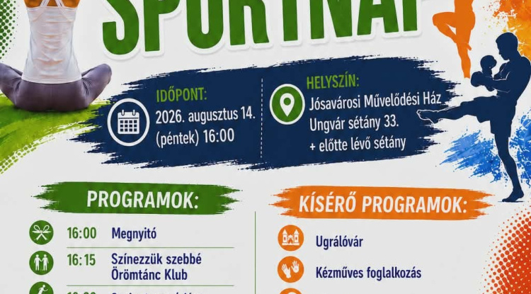 Jósavárosi Sportnap - Mozgással, bemutatókkal és családi programokkal várják az érdeklődőket