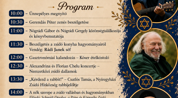Zsidó Gasztronómiai Fesztivál Nyíregyházán – Ízek, hagyományok, könyvek és koncertek várják a közönséget