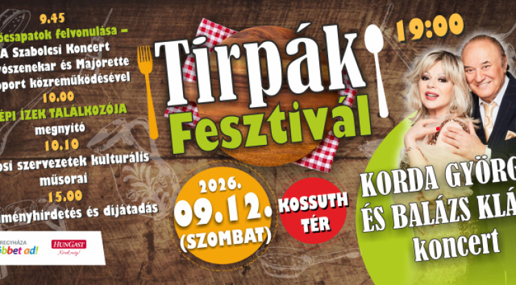 Tirpák Fesztivál 2026 – Ízek, kultúra és zene Nyíregyházán